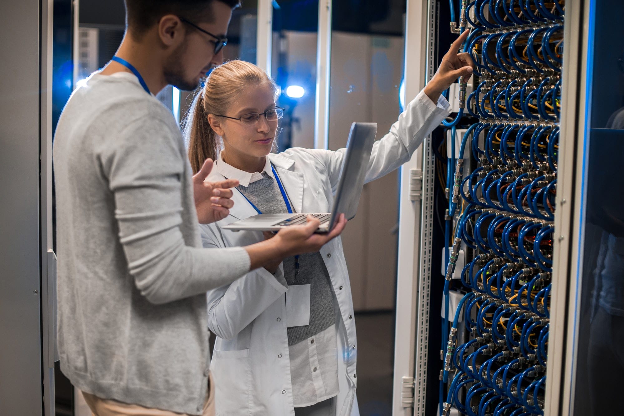 Scientists Working with Supercomputer