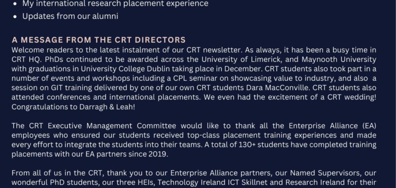 Research Ireland Centre for Research Training in Foundations of Data Science, Newsletter issue 18, October 2026